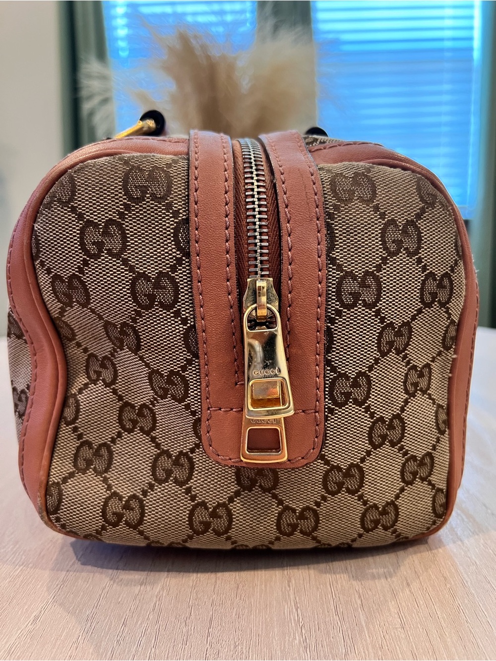 Gucci GG Canvas Boston Bag ❤️ Authenticated + Chain Strap + Dust Bag - Picture 4 of 16